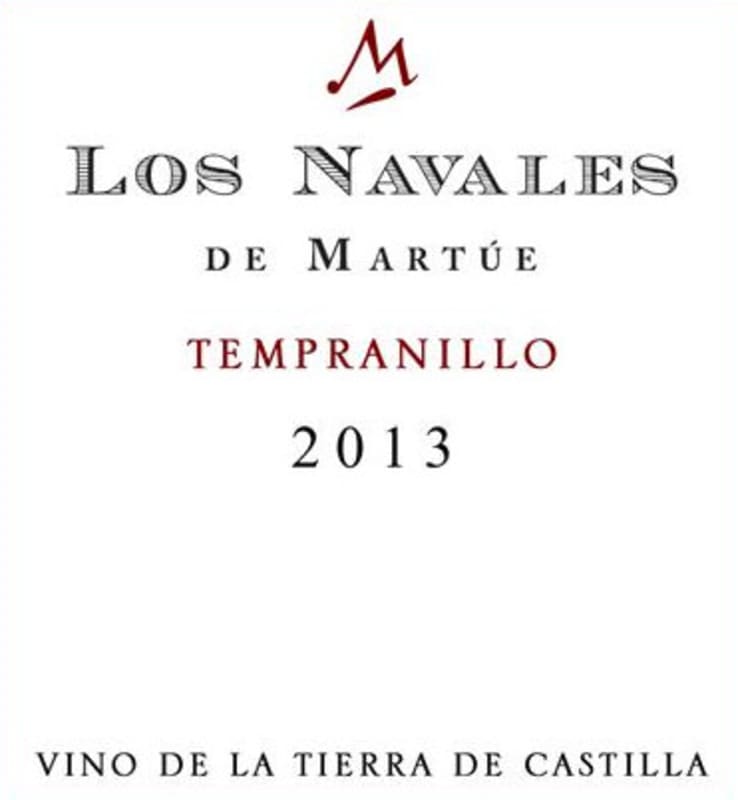 Bodegas Martue Los Navales de Martue Tempranillo 2013 Front Label