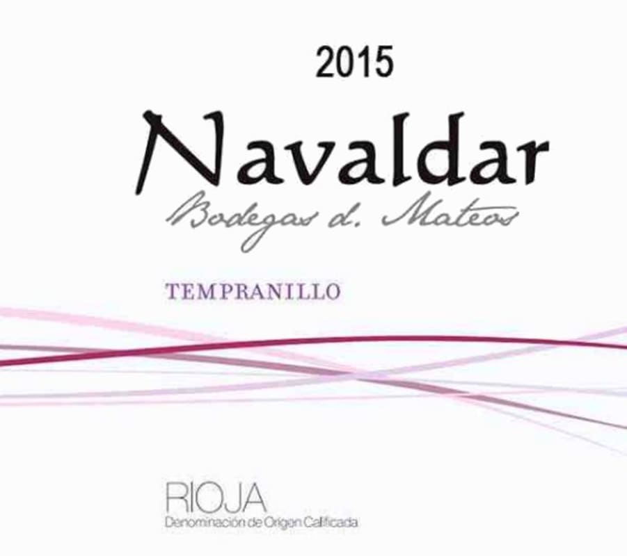 Bodegas Mateos Navaldar 2015 Front Label