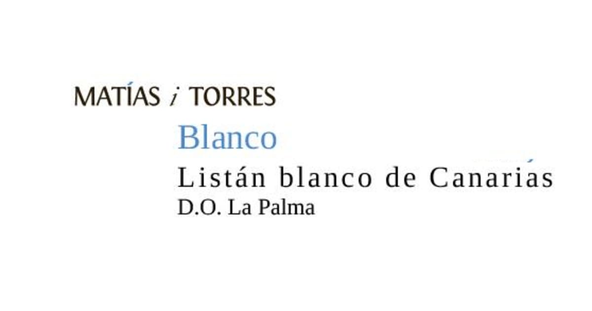 Bodegas Matias i Torres Listan Blanco de Canarias 2013 Front Label