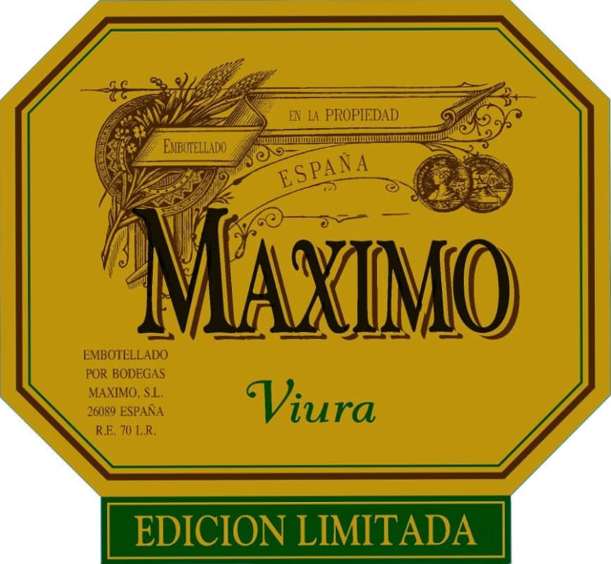 Bodegas Maximo Edicion Limitada Vino de la Tierra Viura 2014 Front Label