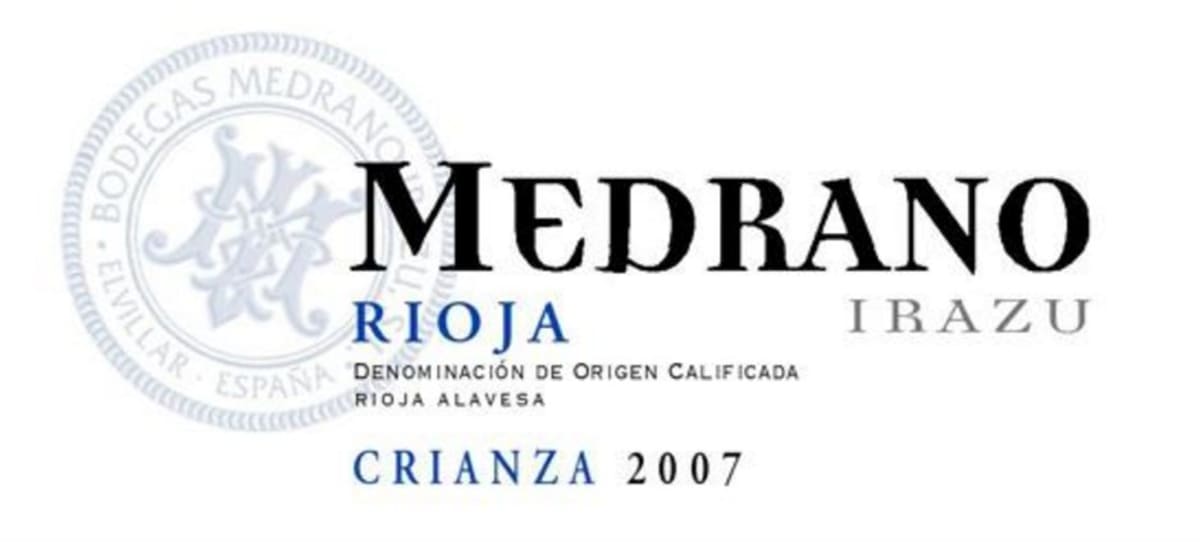Bodegas Medrano Irazu Crianza 2007 Front Label