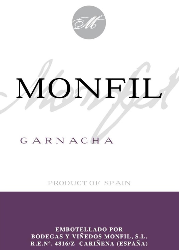 Bodegas Monfil Garnacha 2015 Front Label