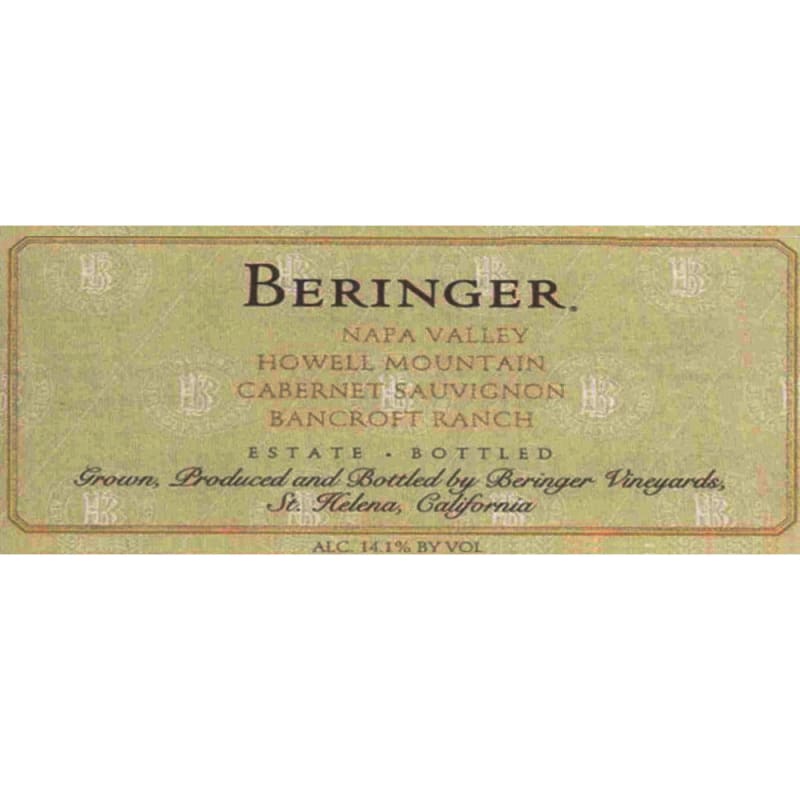 Beringer Bancroft Ranch Cabernet Sauvignon 1999 Front Label