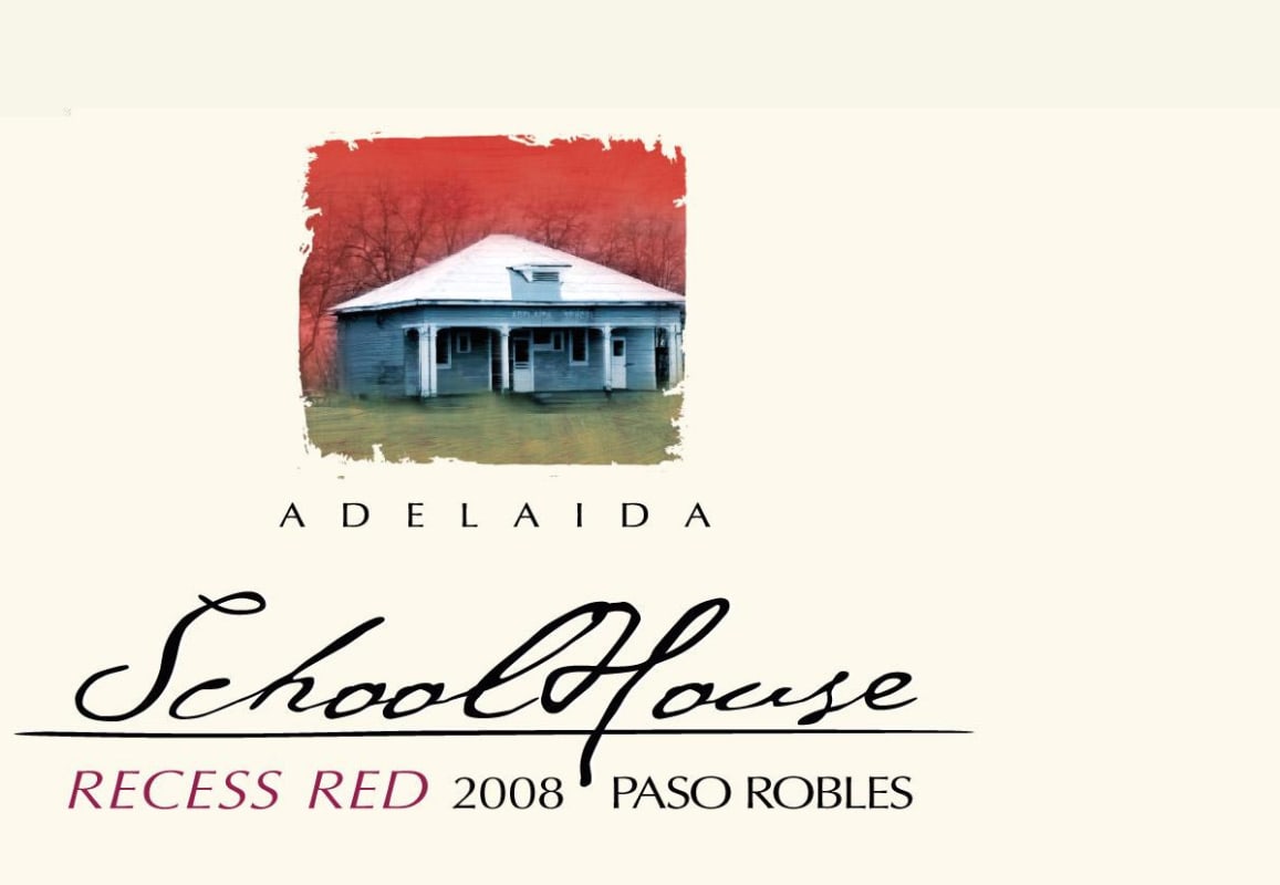 Adelaida Schoolhouse Recess Red 2008 Front Label