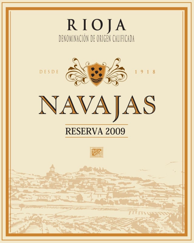 Bodegas Navajas Reserva 2009 Front Label