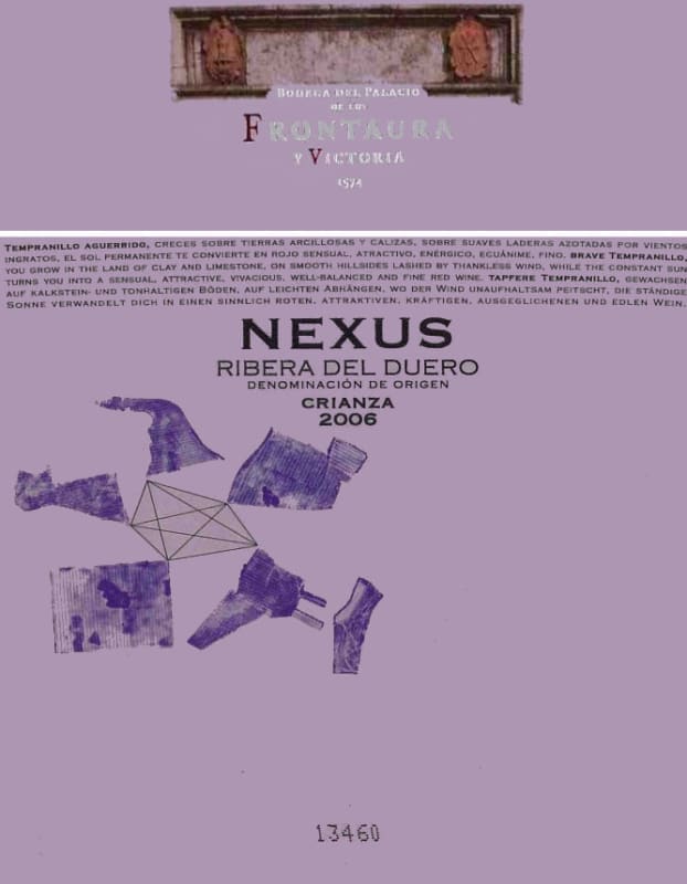 Bodegas Nexus & Frontaura Nexus Crianza 2006 Front Label