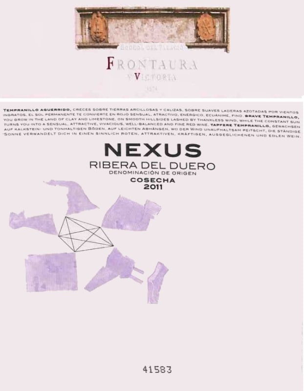 Bodegas Nexus & Frontaura Nexus Cosecha 2011 Front Label