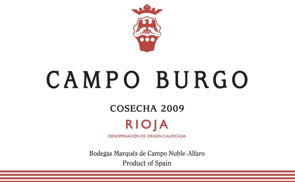 Bodegas Nubori Campo Burgo Cosecha 2009 Front Label