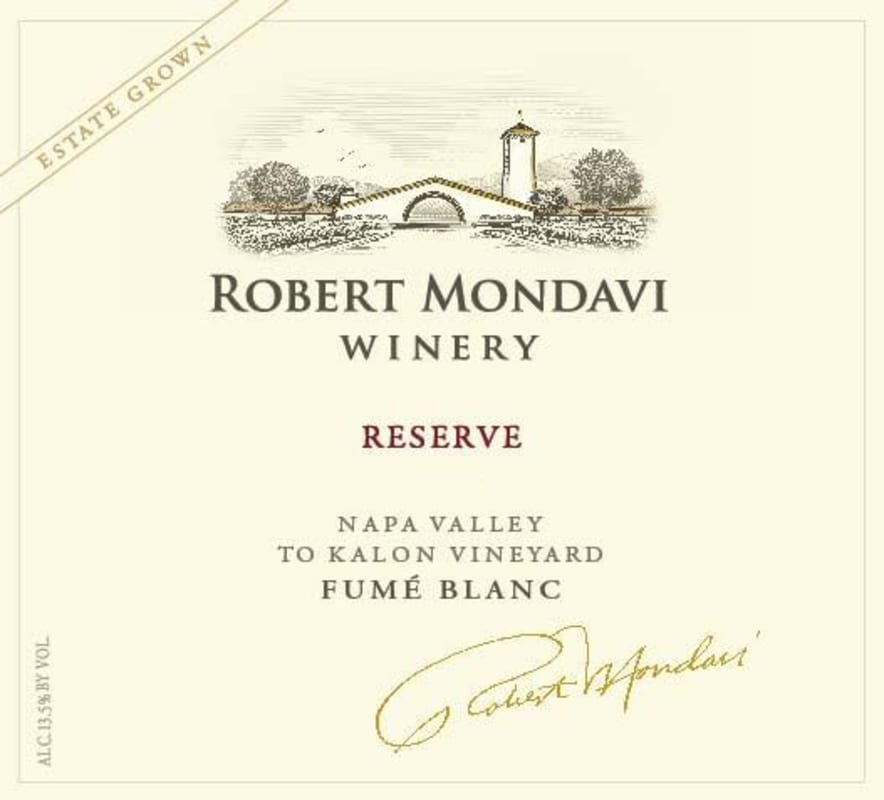 Robert Mondavi To Kalon Vineyard Reserve Fume Blanc 2012 Front Label