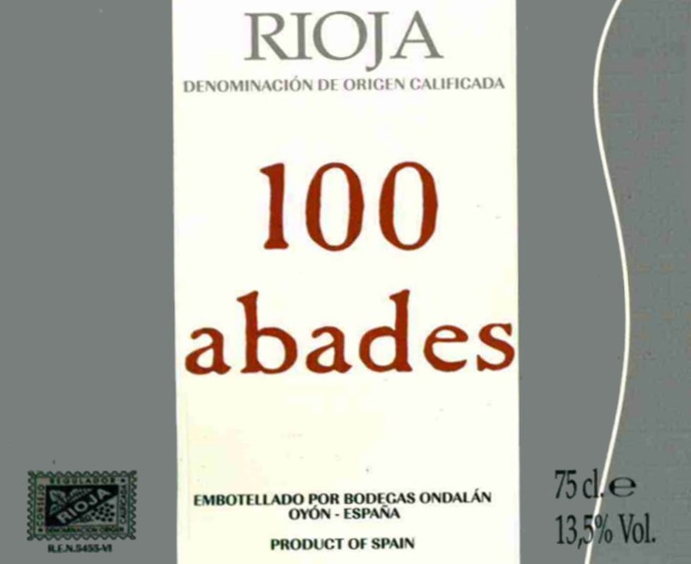 Bodegas Ondalan Seleccion 100 Abades 2011 Front Label