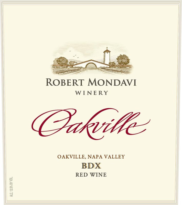 Robert Mondavi Oakville BDX Red Blend 2012 Front Label