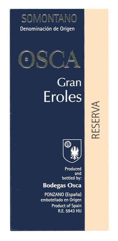 Bodegas Osca Gran Eroles Reserva 2008 Front Label