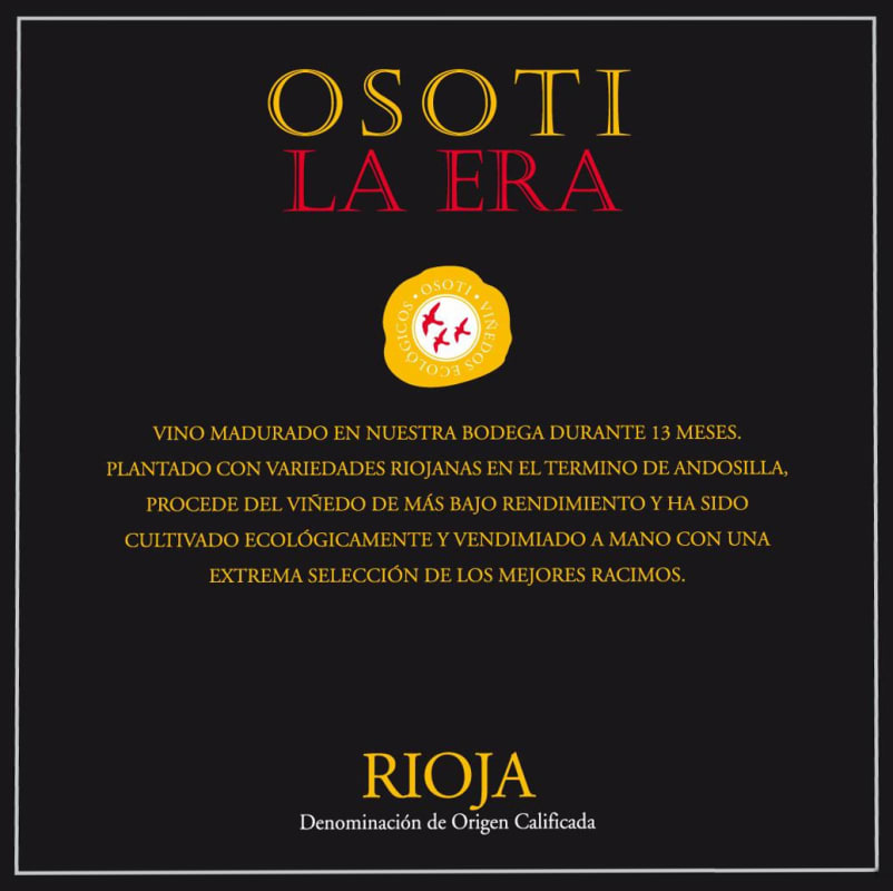 Bodegas Osoti La Era 2006 Front Label