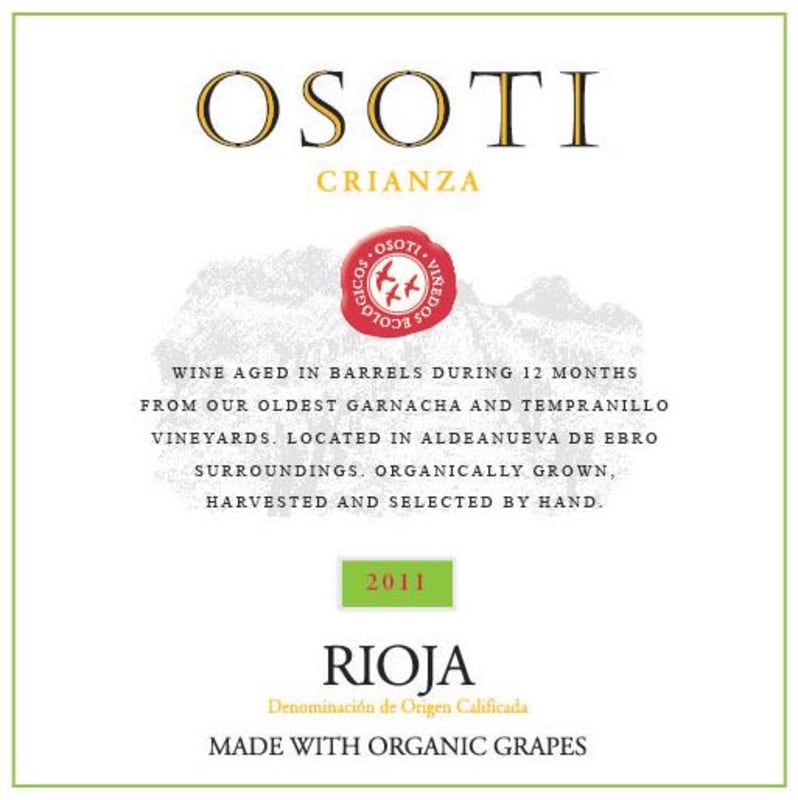 Bodegas Osoti Crianza 2011 Front Label