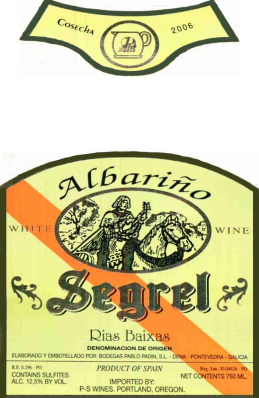 Bodegas Padin Segrel Ambar Albarino 2006 Front Label