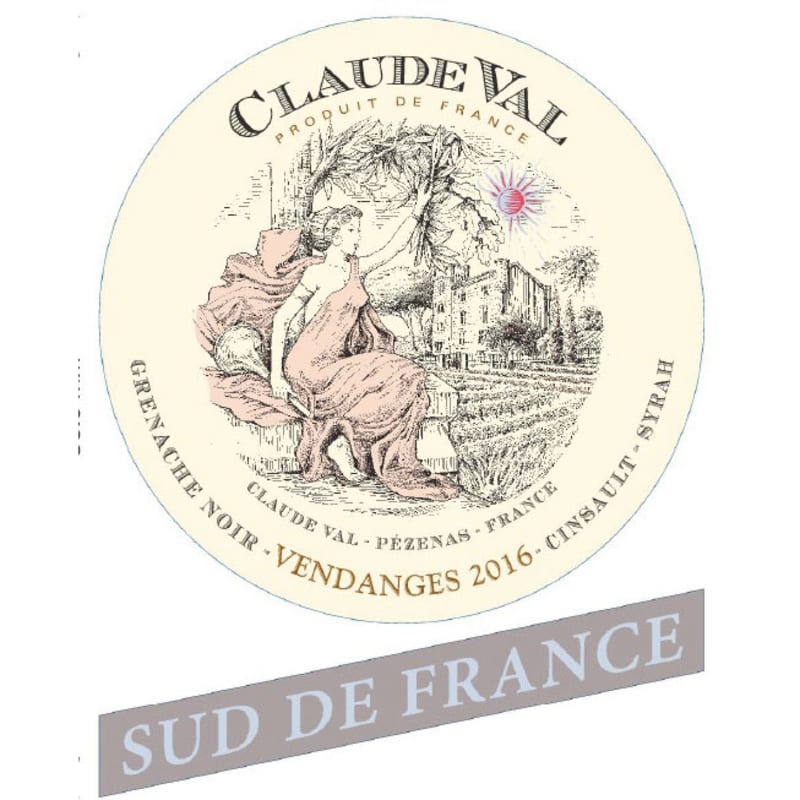 Claude Val Rose 2016 Front Label