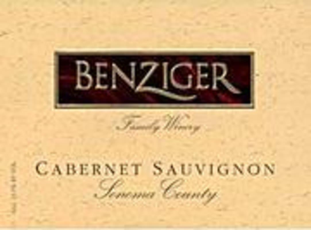 Benziger Sonoma County Cabernet Sauvignon 1995 Front Label