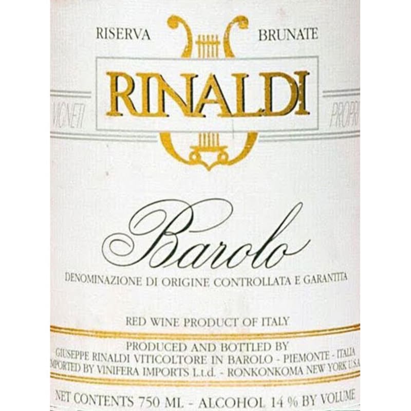 Giuseppe Rinaldi Barolo Brunate Riserva 1990 Front Label
