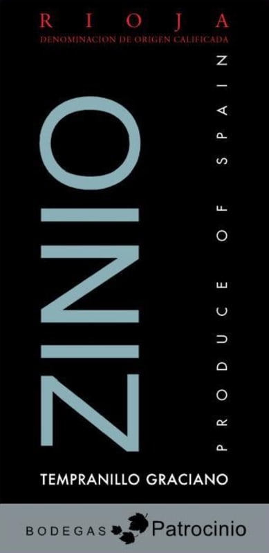 Bodegas Patricinio Zinio Tempranillo Graciano 2009 Front Label