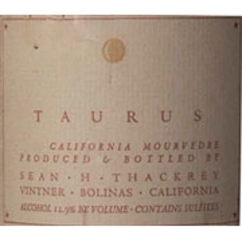 Sean Thackrey Taurus Mourvedre 1990 Front Label