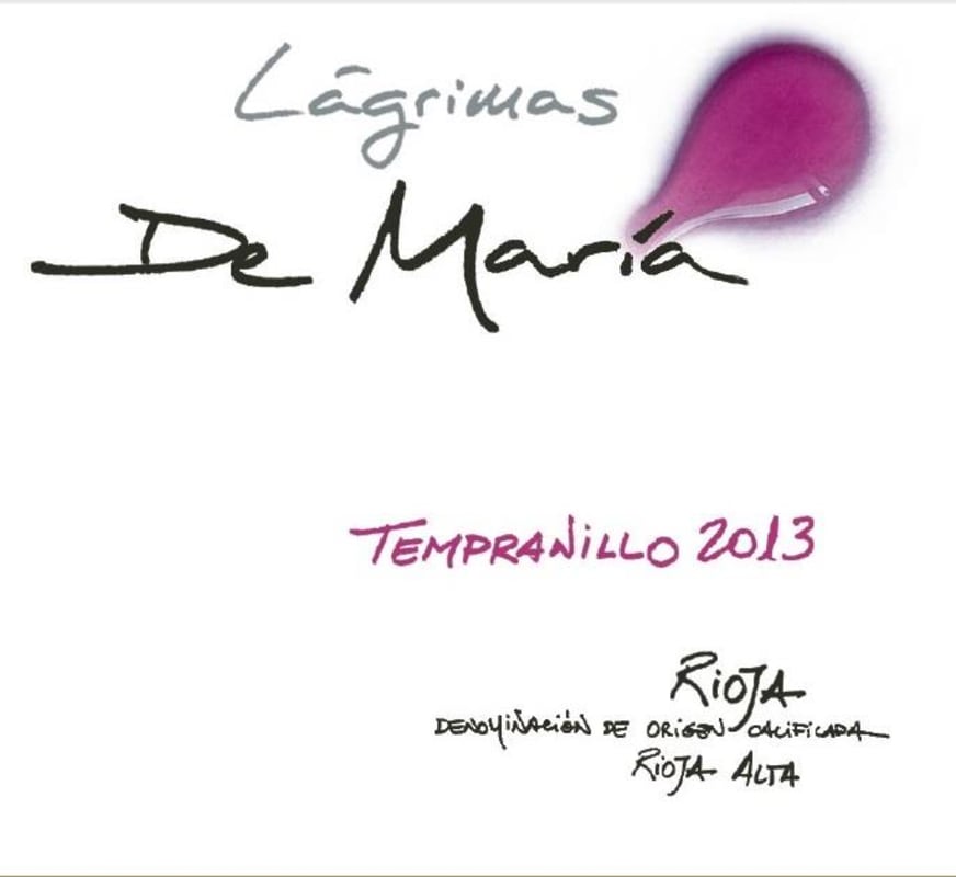 Bodegas Patricinio Lagrimas de Maria Tempranillo 2013 Front Label