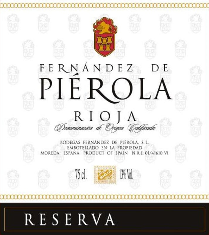 Bodegas Pierola Reserva 2008 Front Label