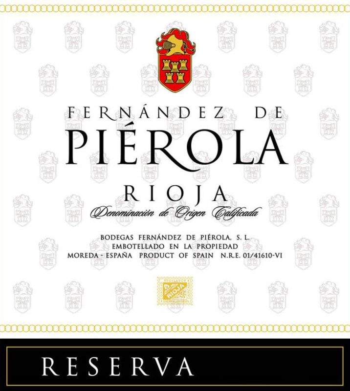 Bodegas Pierola Reserva 2004 Front Label