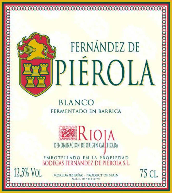 Bodegas Pierola Fermentado en Barrica Blanco 2014 Front Label