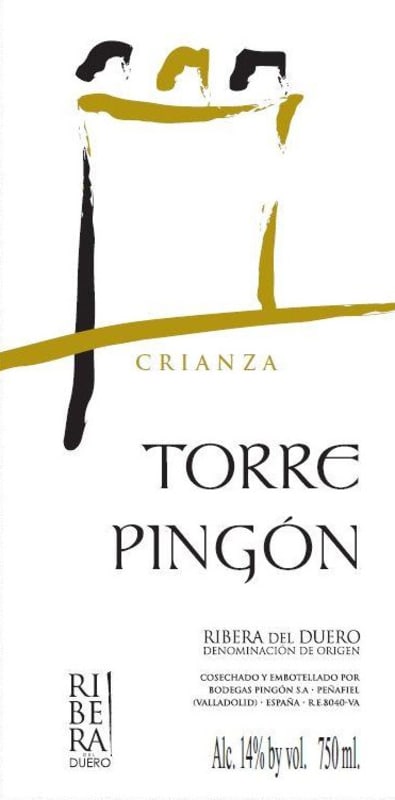 Bodegas Pingon Ribera del Duero Torre Pingon Crianza 2014 Front Label