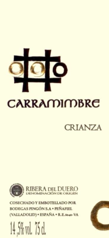 Bodegas Pingon Ribera del Duero Carramimbre Crianza 2006 Front Label