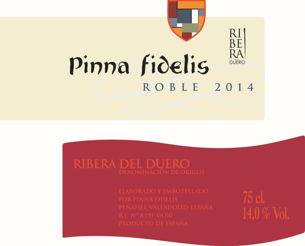 Bodegas Pinna Fidelis Roble 2014 Front Label