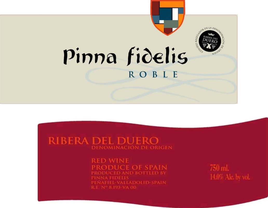 Bodegas Pinna Fidelis Roble 2012 Front Label