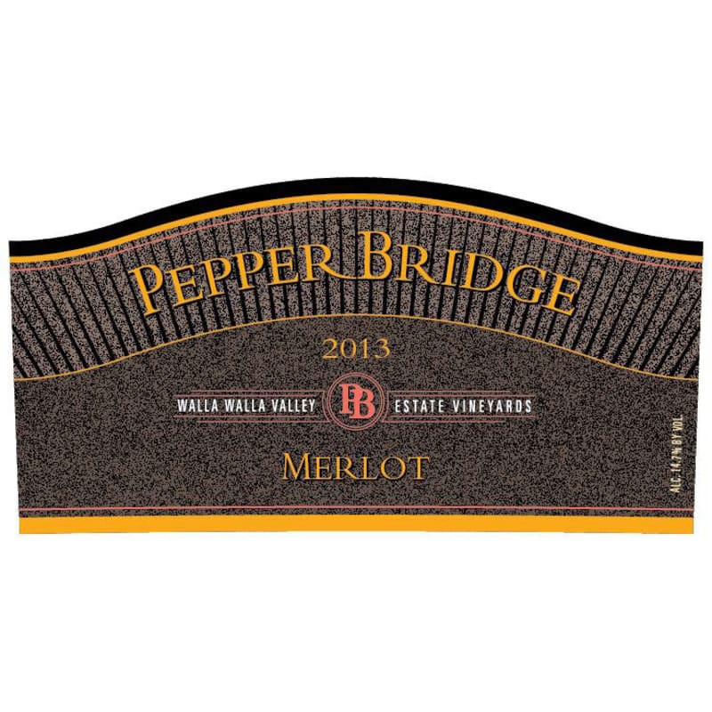 Pepper Bridge Winery Merlot 2013 Front Label