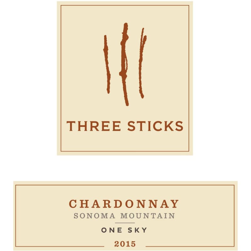 Three Sticks One Sky Sonoma Mountain Chardonnay 2015 Front Label