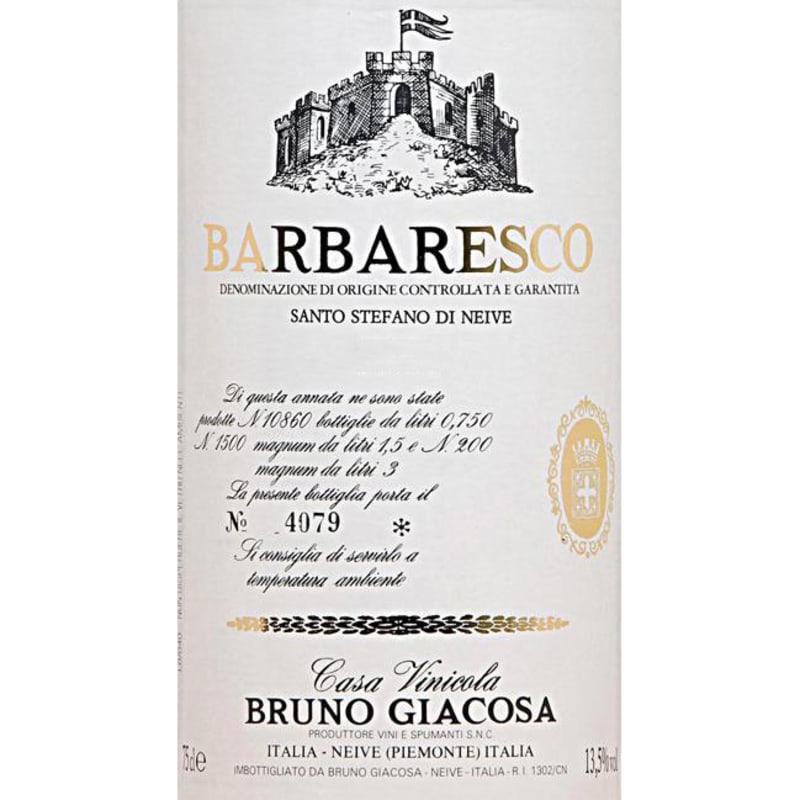 Bruno Giacosa Barbaresco Santo Stefano 1986 Front Label