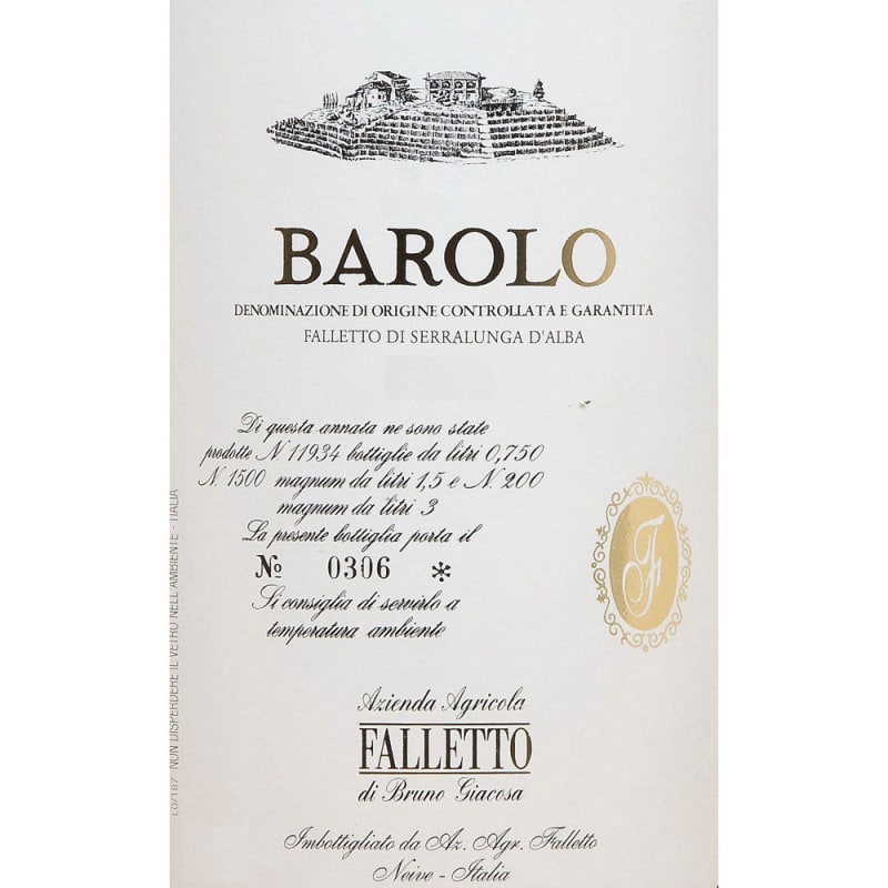 Bruno Giacosa Barolo Falletto di Serralunga d'Alba (1.5 Liter Magnum) 1995 Front Label