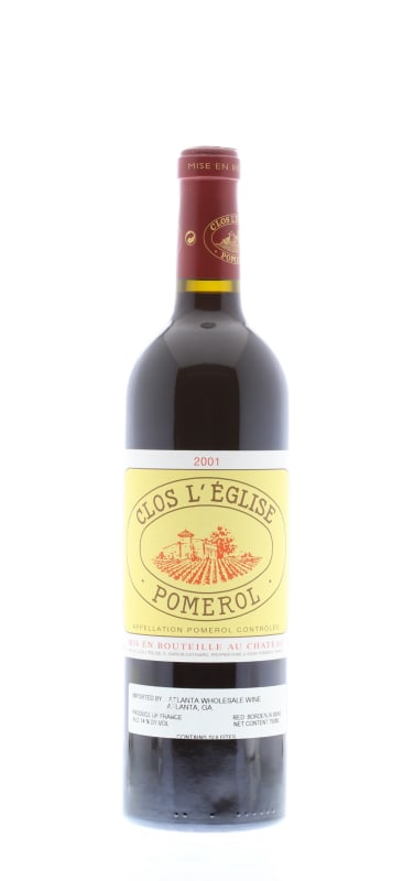Chateau Clos L'Eglise 2001 Front Bottle Shot