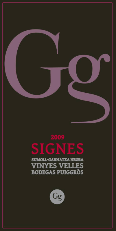 Bodegas Puiggros Signes Vinyes Velles Sumoll-Garnatxa 2009 Front Label