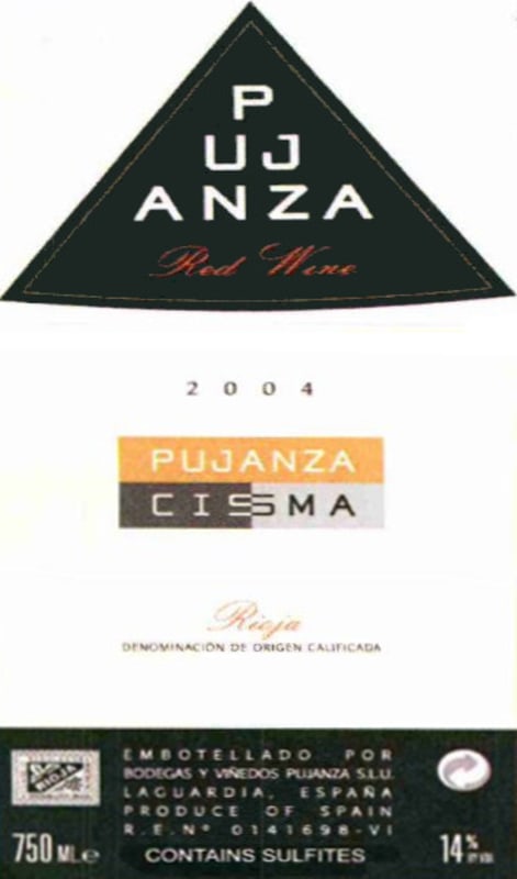 Bodegas Pujanza Rioja Cisma 2004 Front Label