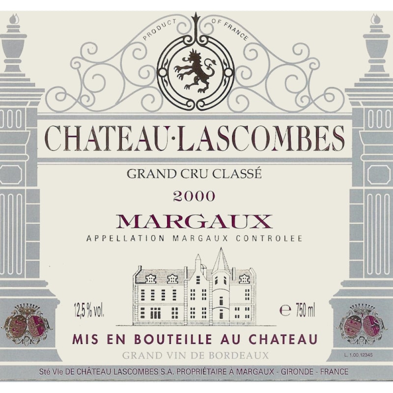 Chateau Lascombes (1.5 Liter Magnum) 2000 Front Label