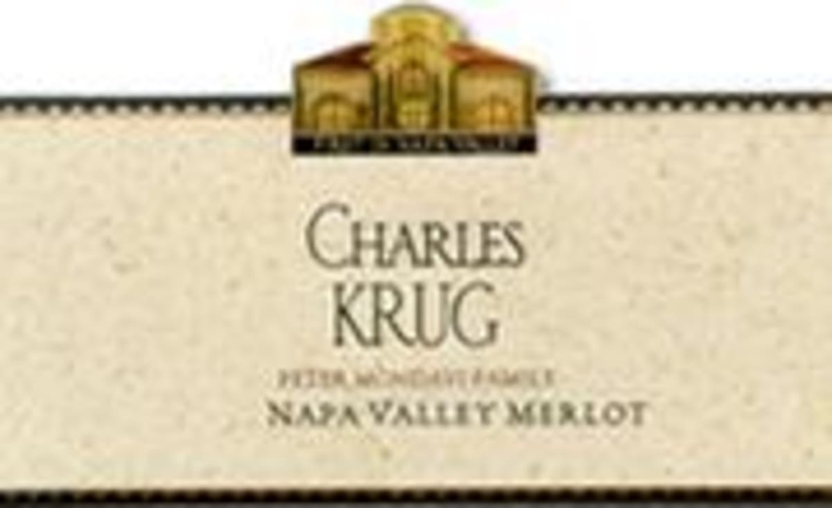 Charles Krug Napa Valley Merlot 1996 Front Label