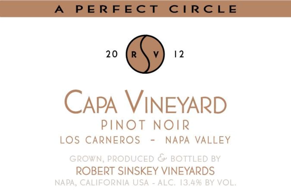 Robert Sinskey A Perfect Circle Capa Vineyard Pinot Noir 2012 Front Label