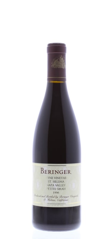 Beringer Hayne Vineyard Petite Sirah 1996 Front Bottle Shot