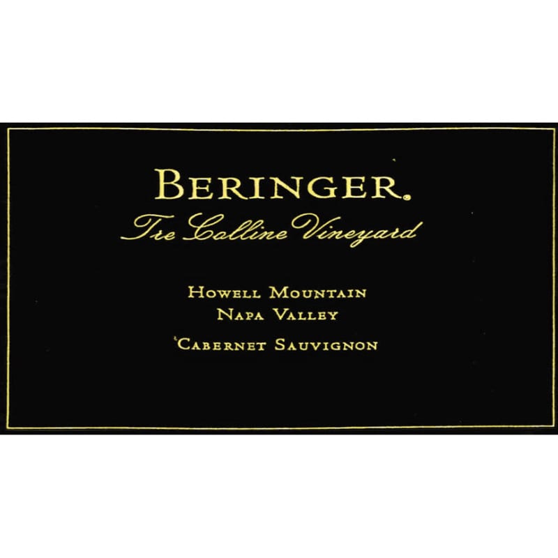 Beringer Tre Colline Vineyard Cabernet Sauvignon 1999 Front Label