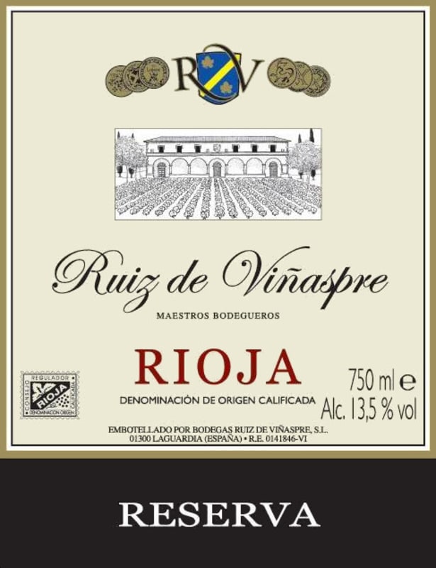 Bodegas Ruiz De Vinaspre Reserva 2006 Front Label