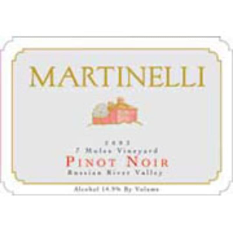 Martinelli Seven Mules Vineyard Pinot Noir 2001 Front Label