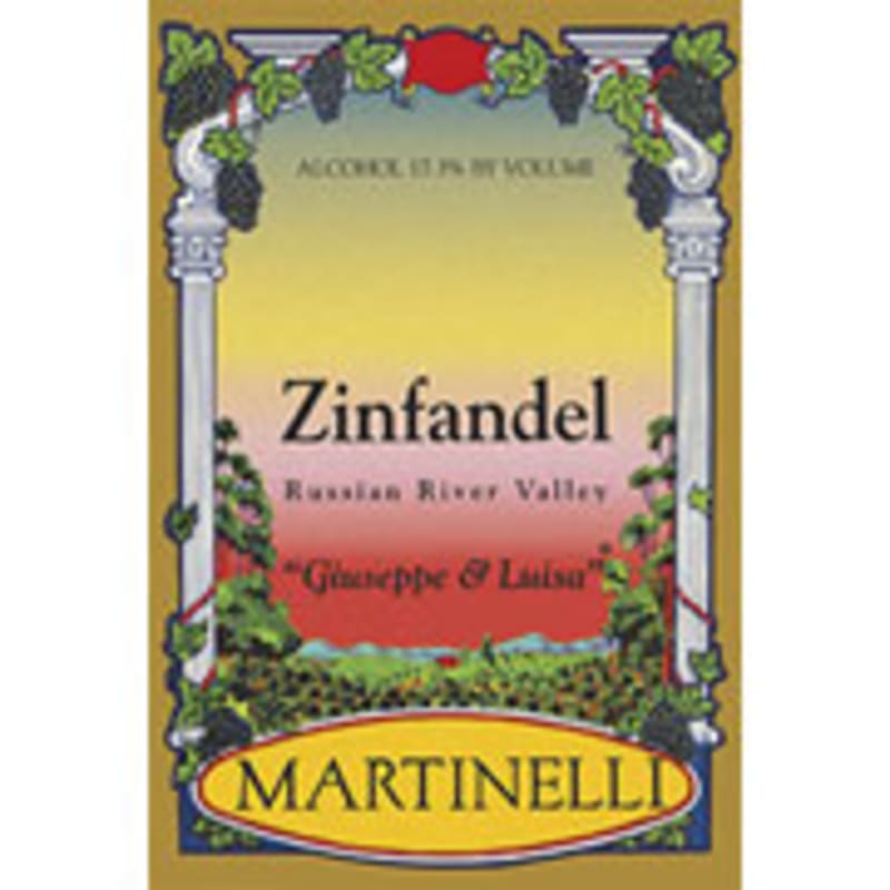 Martinelli Giuseppe and Luisa Zinfandel 2000 Front Label