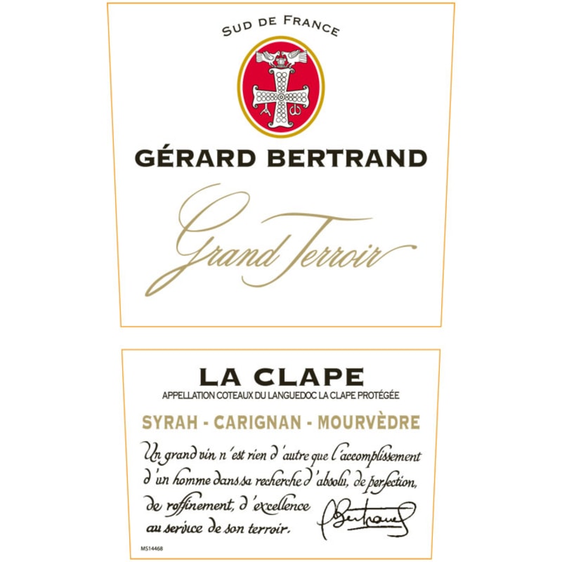 Gerard Bertrand Grand Terroir La Clape 2013 Front Label