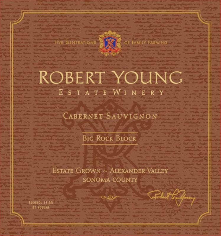 Robert Young Big Rock Block Cabernet Sauvignon 2012 Front Label