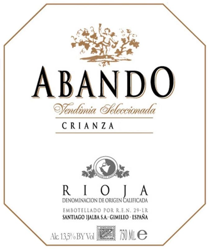 Bodegas Santalba Vendimia Seleccionada Abando Tinto Crianza 2008 Front Label